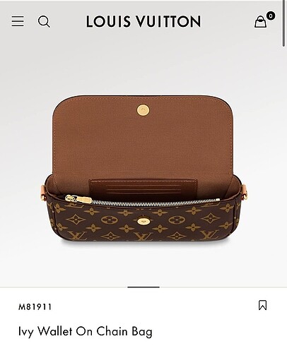 Beden kahverengi Renk LOUIS VUITTON IVY WALLET ON CHAIN BAG