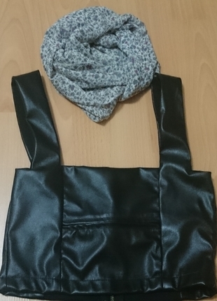 Stradivarius Kombinnnnnnnnnnn deri büstiyer #kalem etek #şal hediye 