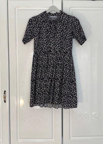 Çiçek Desenki Mini Elbise - Görsel 3