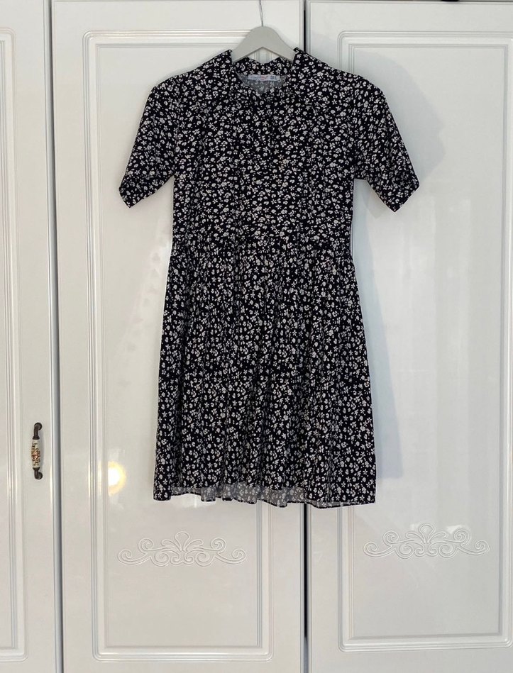 Çiçek Desenki Mini Elbise - Görsel 3