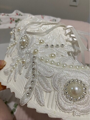 İncili taşlı gelin ayakkabısı - Görsel 6