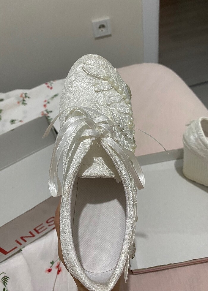 İncili taşlı gelin ayakkabısı - Görsel 4