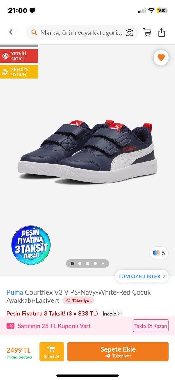 Puma Courtflex V3 V Çocuk Spor Ayakkabı - Görsel 5