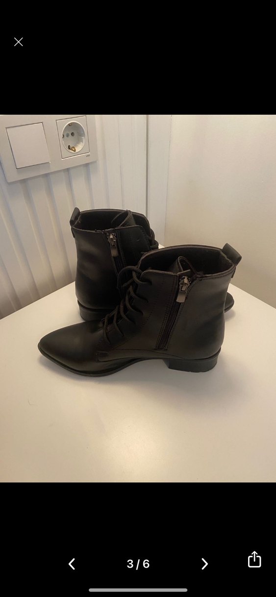 Siyah Deri Kadın Topuklu Goth Bot - Görsel 2