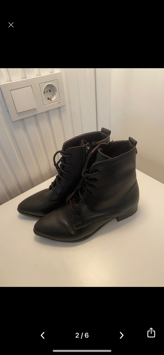 Siyah Deri Kadın Topuklu Goth Bot - Görsel 3