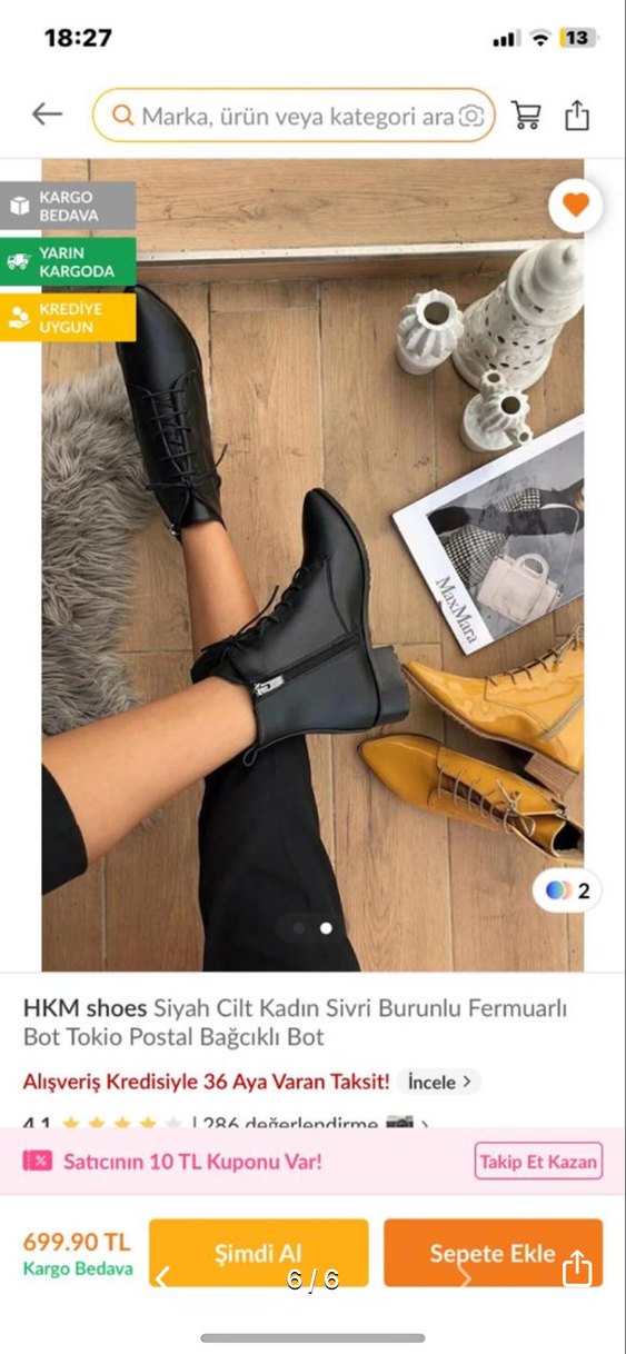 Siyah Deri Kadın Topuklu Goth Bot - Görsel 4