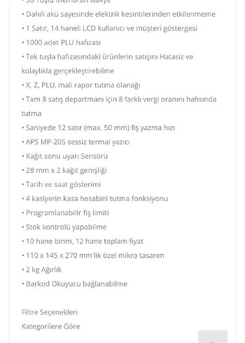 Diğer Olivetti OL-2003 MT Yazar Kasa çekmeceli termal yazıcı barkod ok