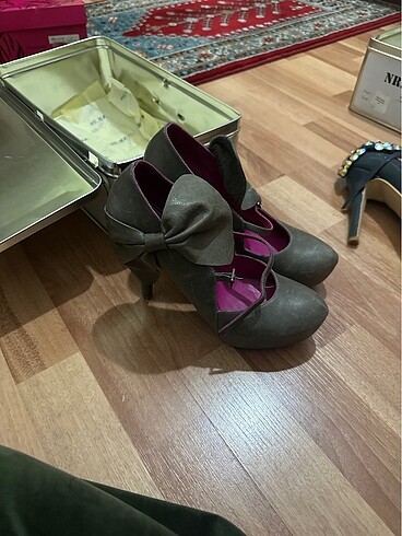 36 Beden gri Renk Popyon stiletto