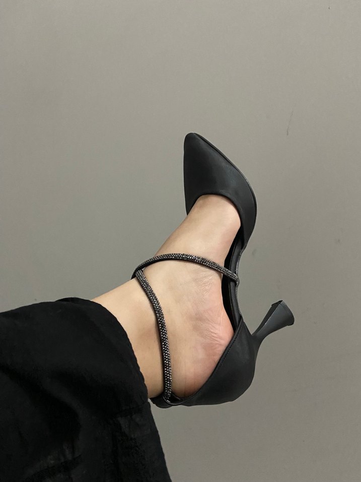 Diger Siyah Yılan Desenli Stiletto - Görsel 3