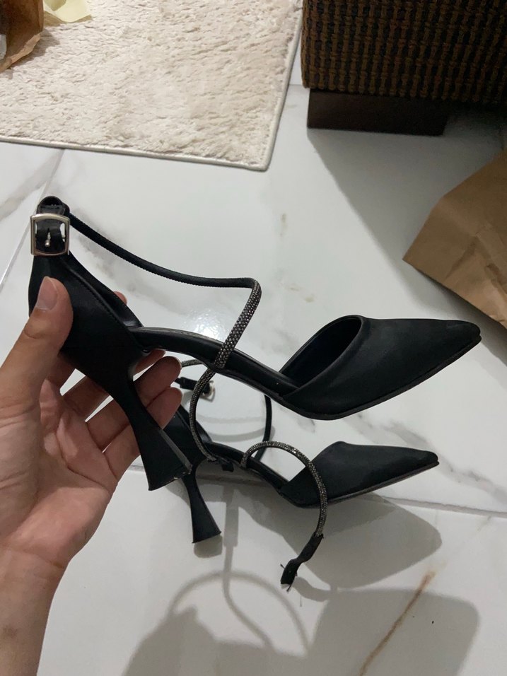 Diger Siyah Yılan Desenli Stiletto - Görsel 2