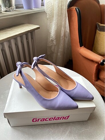 Graceland lila topuklu ayakkabı