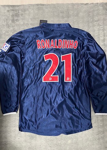 Erkek Lacivert Uzun Kollu Ronaldinho forma - Görsel 2