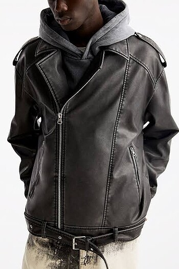 Pull and Bear Pull and bear erkek deri ceket