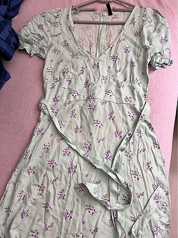 s Beden turkuaz Renk H&M çiçekli elbise