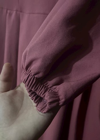 Gül kurusu Kollu Salaş Elbise - Görsel 5