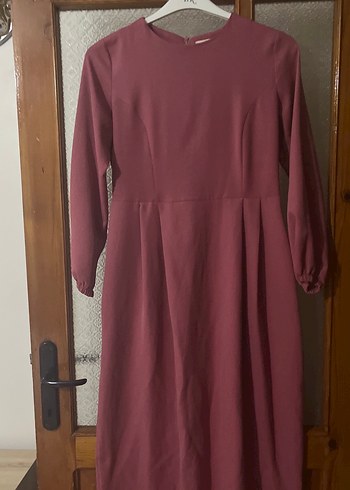 Gül kurusu Kollu Salaş Elbise - Görsel 2