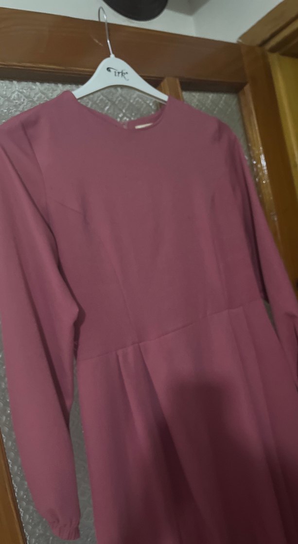 Gül kurusu Kollu Salaş Elbise - Görsel 3