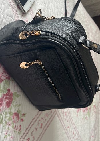 Siyah Deri Fermuarlı Kadın Çanta - Görsel 15