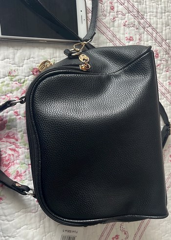 Siyah Deri Fermuarlı Kadın Çanta - Görsel 3