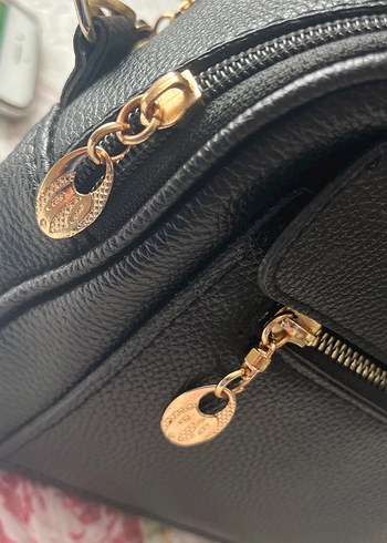 Siyah Deri Fermuarlı Kadın Çanta - Görsel 14