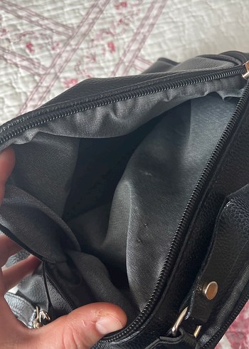 Siyah Deri Fermuarlı Kadın Çanta - Görsel 7