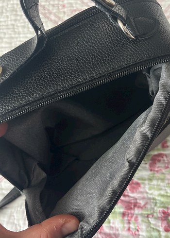 Siyah Deri Fermuarlı Kadın Çanta - Görsel 6