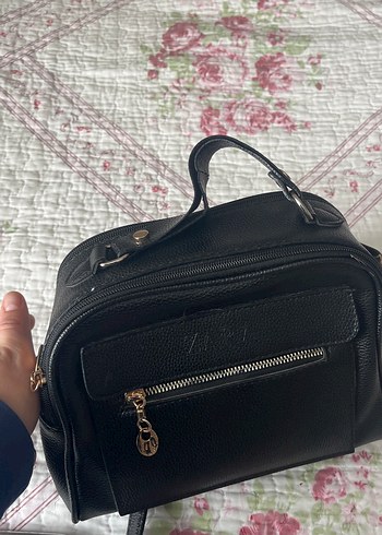 Siyah Deri Fermuarlı Kadın Çanta - Görsel 2