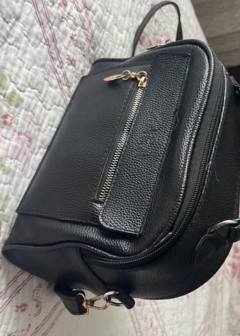 Siyah Deri Fermuarlı Kadın Çanta - Görsel 18