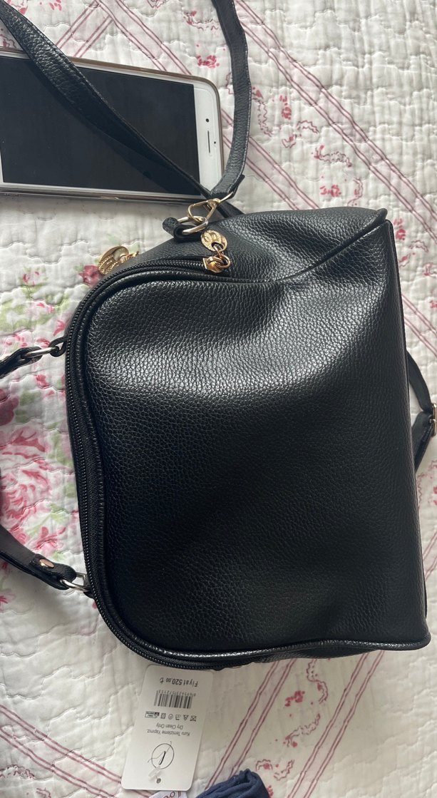 Siyah Deri Fermuarlı Kadın Çanta - Görsel 3