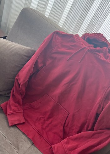 Bordo Kapüşonlu Salaş Kadın Sweatshirt - Görsel 3