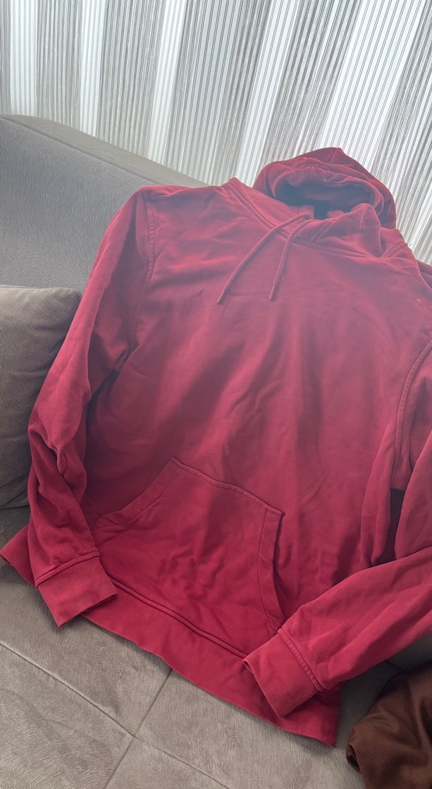 Bordo Kapüşonlu Salaş Kadın Sweatshirt - Görsel 5