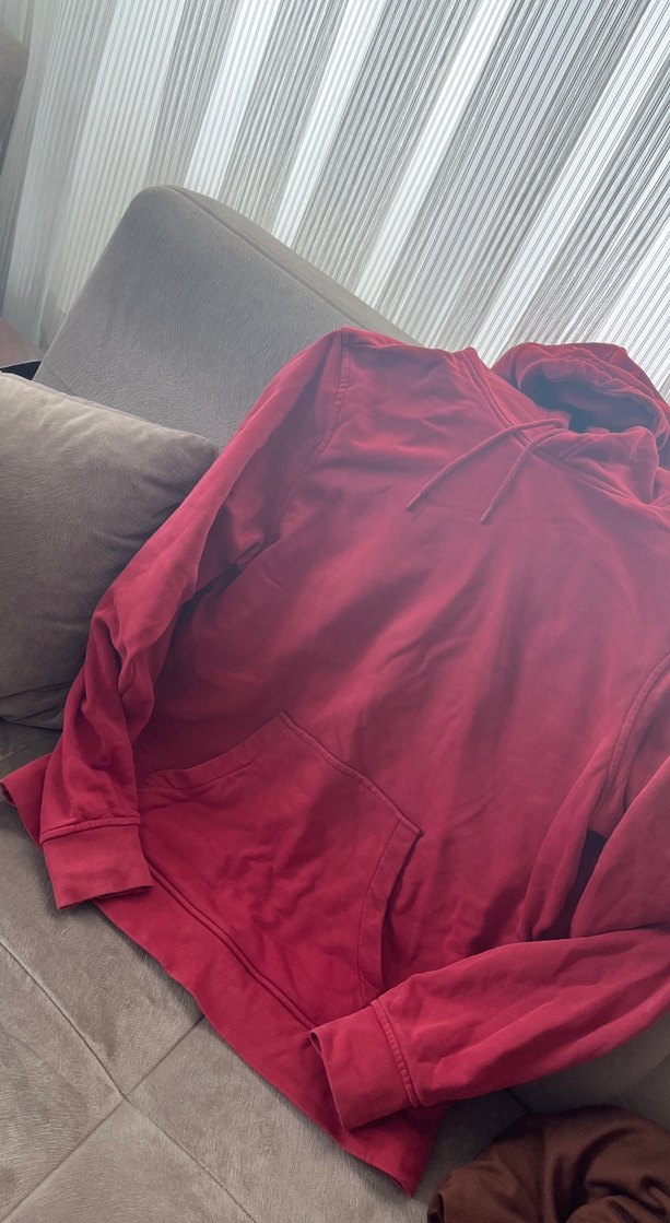 Bordo Kapüşonlu Salaş Kadın Sweatshirt - Görsel 3