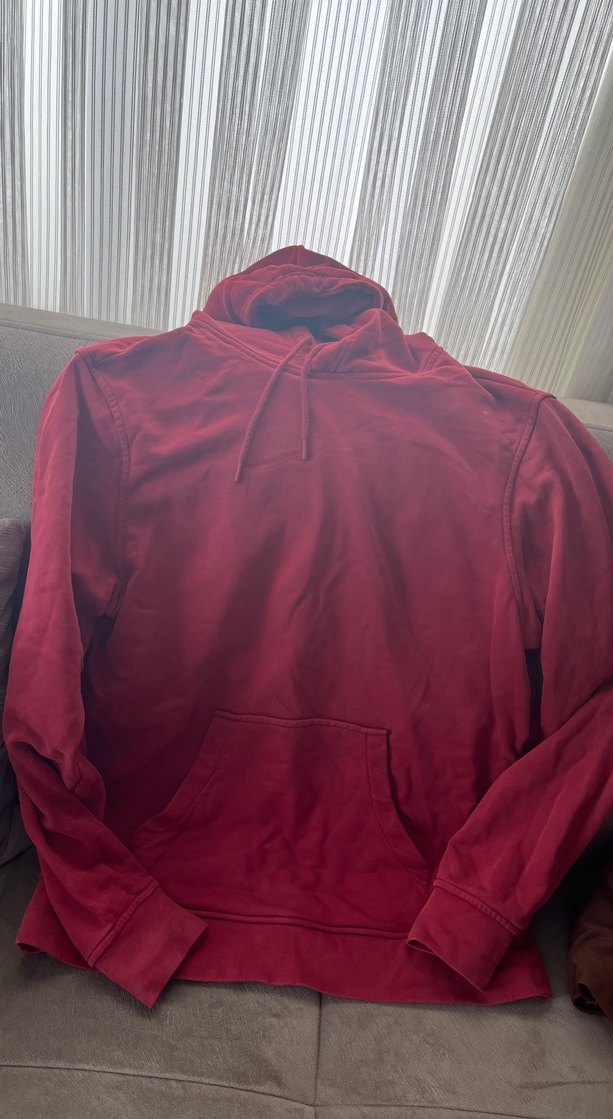 Bordo Kapüşonlu Salaş Kadın Sweatshirt - Görsel 2