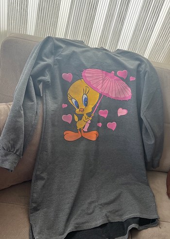 Gri Uzun Kollu Hamile Tişörtü - Görsel 3