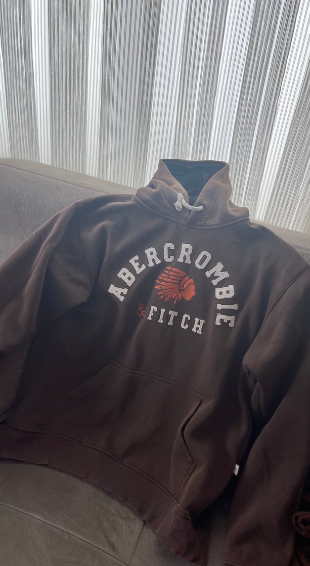 Kahverengi Kapüşonlu Uzun Kollu Sweatshirt - Görsel 2