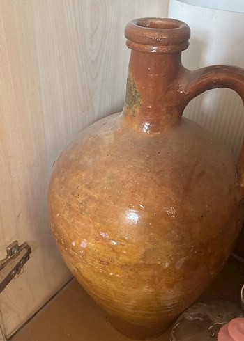 Koyu Bej Kulplu Seramik Vazo - Görsel 3