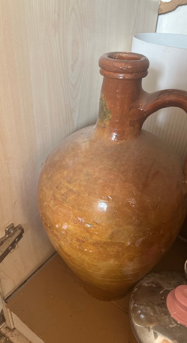 Koyu Bej Kulplu Seramik Vazo - Görsel 4