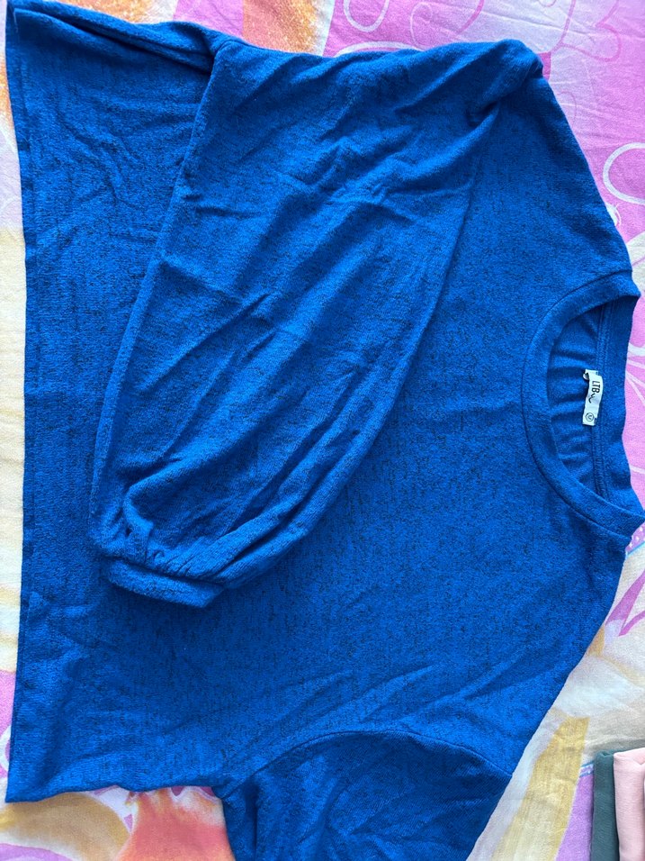 Saks Mavisi Uzun Kollu Kazak - Görsel 2