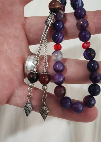 Ametist Doğal Taşlı Mor Erkek Tesbih - Görsel 5