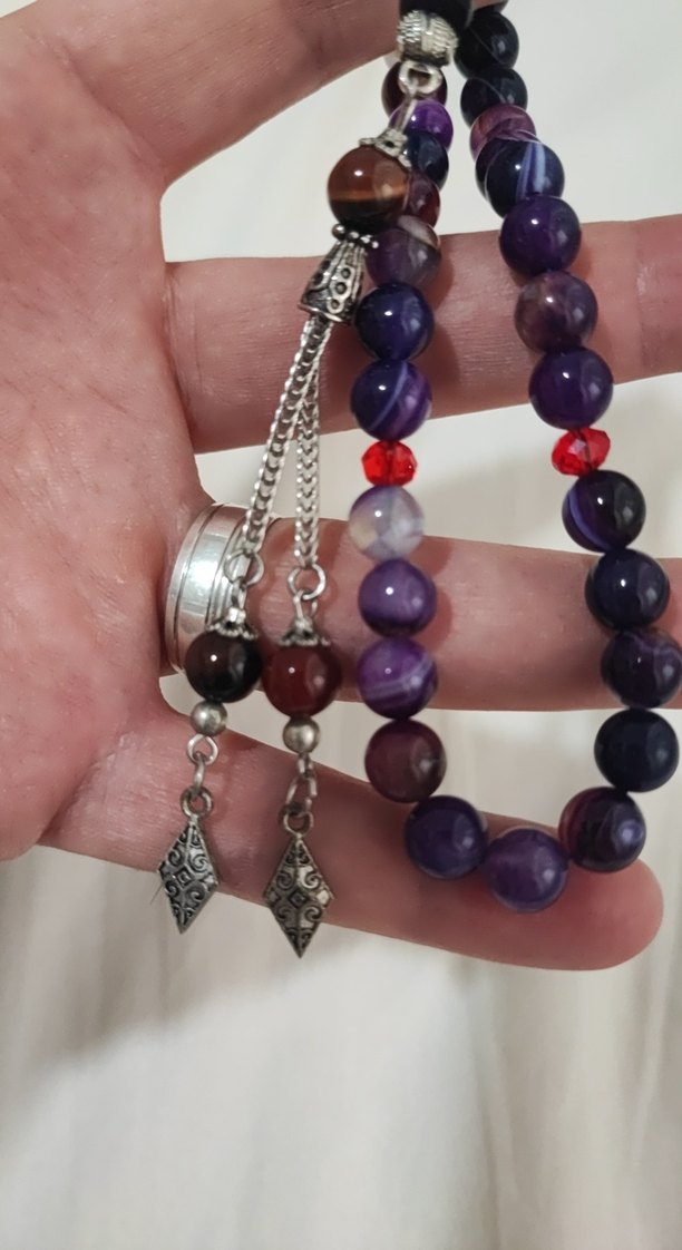 Ametist Doğal Taşlı Mor Erkek Tesbih - Görsel 5