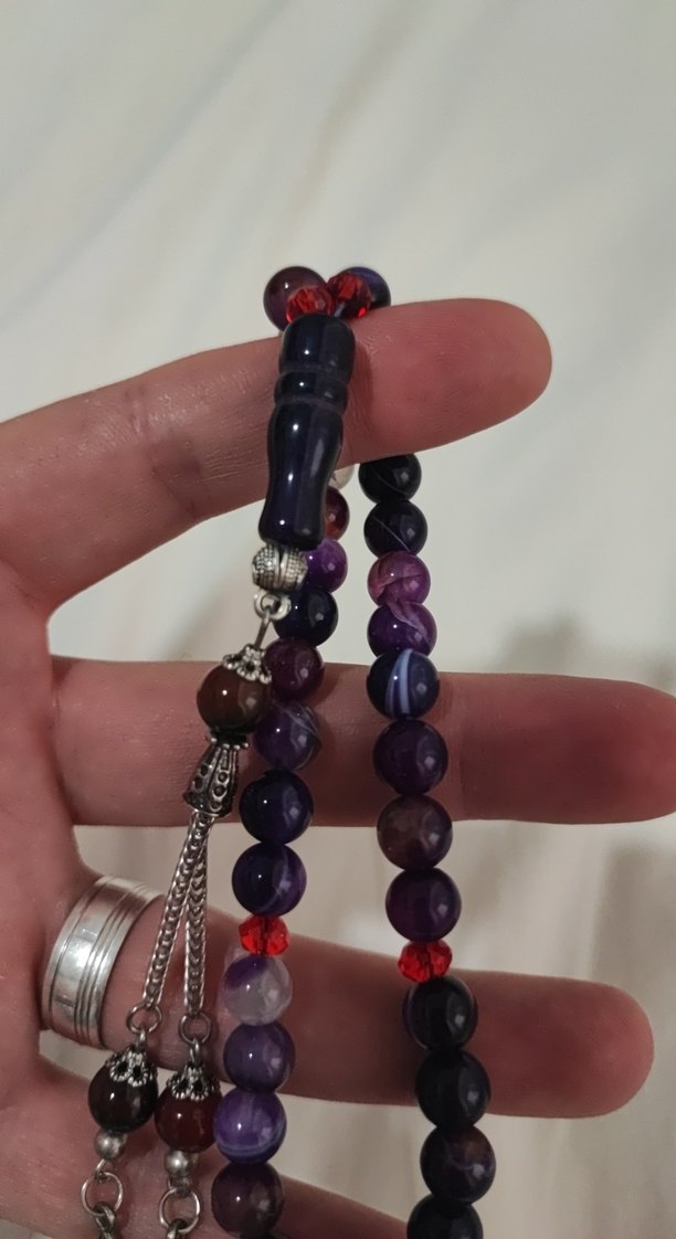 Ametist Doğal Taşlı Mor Erkek Tesbih - Görsel 4