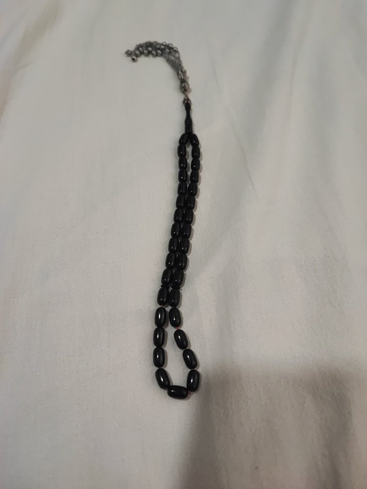 Siyah Bilek Boy Sıkma Kehribar Tesbih - Görsel 3