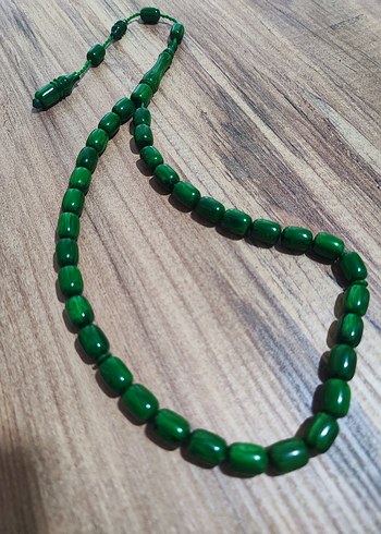 Yeşil Sıkma Kehribar Erkek Tesbih - Görsel 2