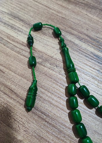 Yeşil Sıkma Kehribar Erkek Tesbih - Görsel 4