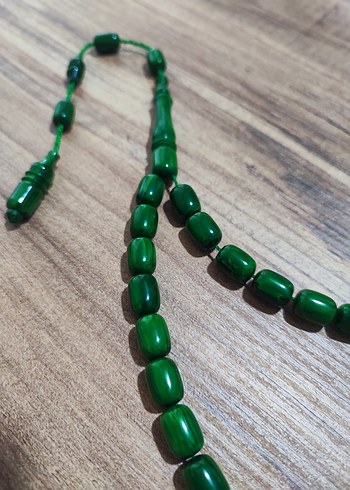 Yeşil Sıkma Kehribar Erkek Tesbih - Görsel 3