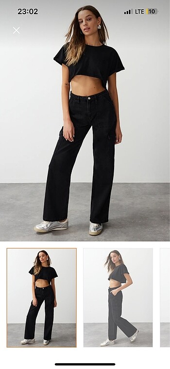 Kargo cepli wide leg jean