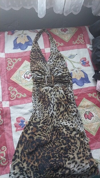 Leopar halter yaka