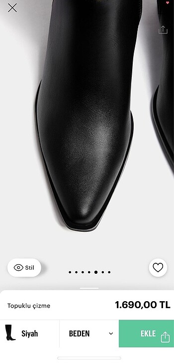37 Beden siyah Renk Pull & Bear Çizme