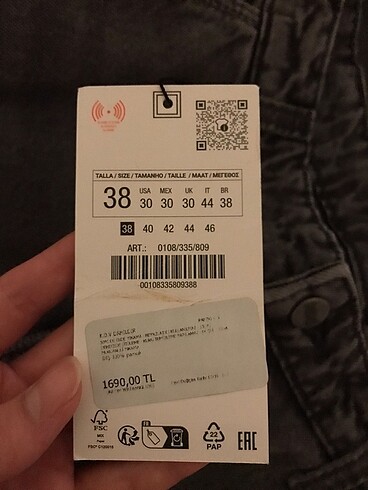 38 Beden Zara soluk efektli marangoz pantolon 38