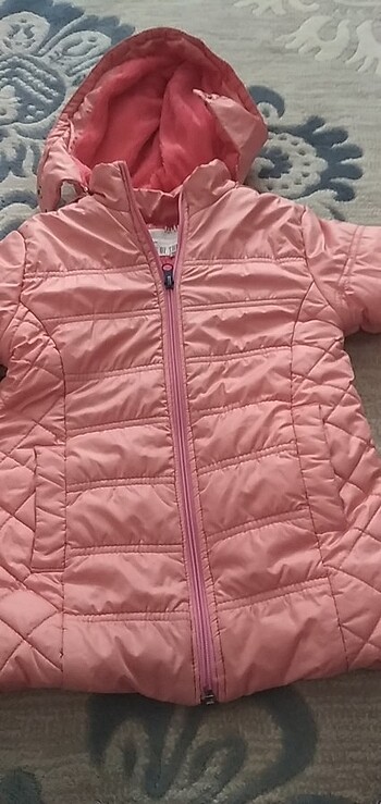 5 Yaş Beden Kız çocuk mont omuzdan aşağı kadar 50 cm boyu